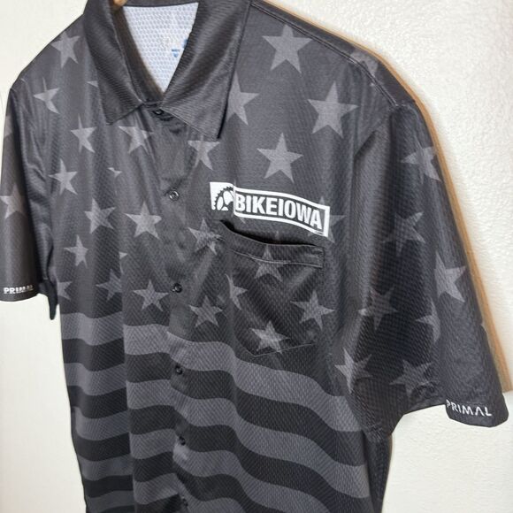 Primal Wear Gray Black Plaid Short Sleeve Cycling Jersey BIKEIOWA Men’s Medium - Picture 2 of 6
